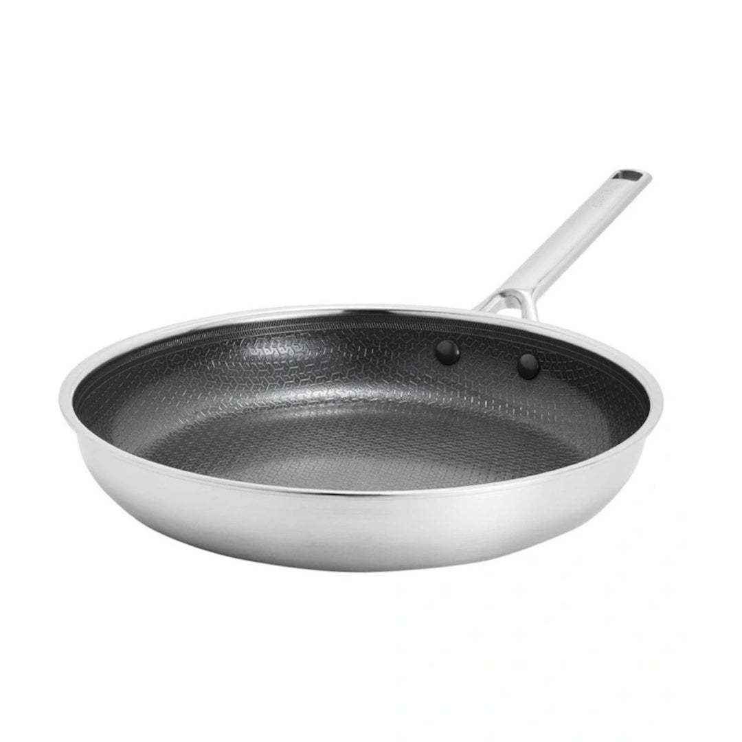 Greenpan Apex Frypan 30cm, angled view of large frypan with nonstick interior and ergonomic handle