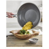 Greenpan Apex Wok 28cm, angled view of deep wok with nonstick interior and long handle