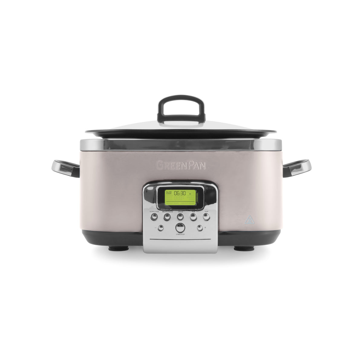 GreenPan Elite slow cooker 6L in Clay with glass lid and digital control panel