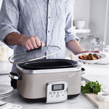 GreenPan Elite slow cooker 6L in Clay with glass lid and digital control panel