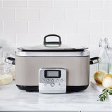 GreenPan Elite slow cooker 6L in Clay with glass lid and digital control panel