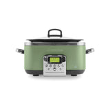 GreenPan Elite slow cooker 6L in Sage with glass lid and digital control panel