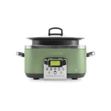 GreenPan Elite slow cooker 6L in Sage with glass lid and digital control panel