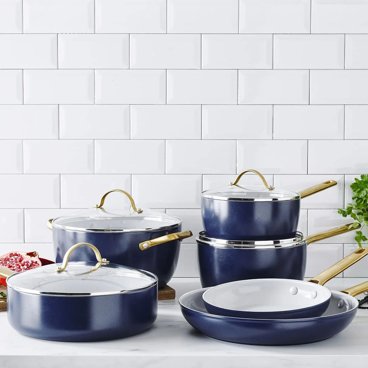 Greenpan Padova Cookware Set Navy 6 Piece Minimax