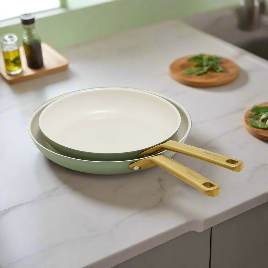 Greenpan Padova Frypan Set Sage 26cm & 30cm