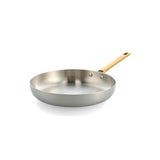 GreenPan Padova Stainless Steel Frypan 20cm – side angle with gold handle