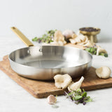 GreenPan Padova Stainless Steel Frypan 20cm – top view with herbs and spices on cutting board
