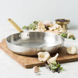 GreenPan Padova Stainless Steel Frypan 20cm – top view with herbs and spices on cutting board