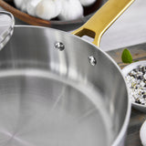 GreenPan Padova Stainless Steel Sauté Pan 24cm – close-up of brushed stainless steel interior