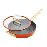 GreenPan Stanley Tucci Pan Junior Orange – product image with glass lid included
