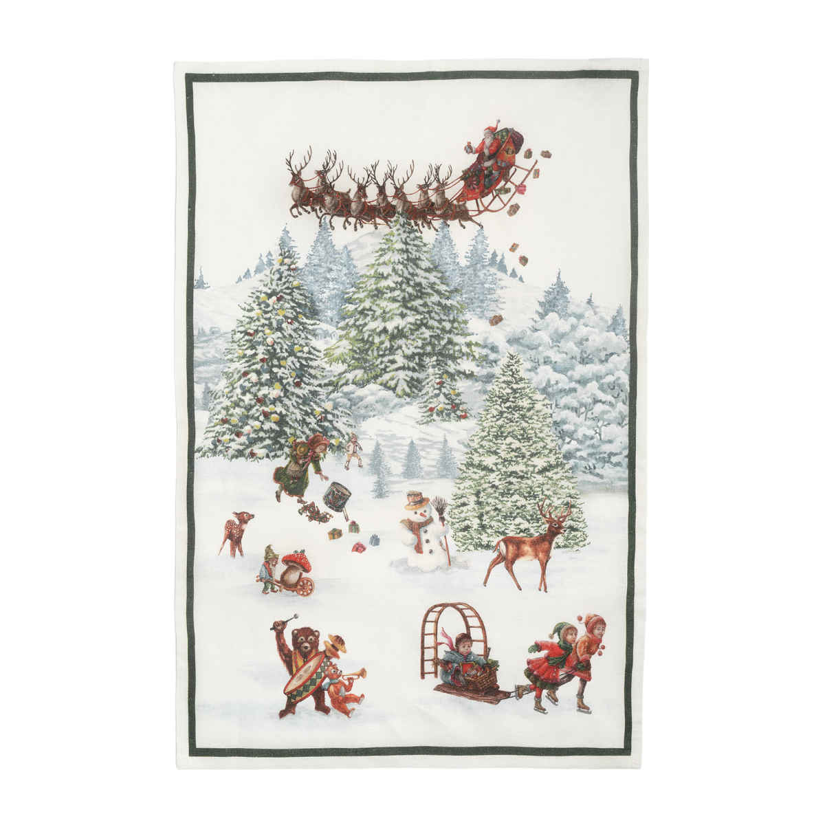 Tessitura Toscana Telerie Incanto Tea Towel Green 50cm x 70cm | Minimax