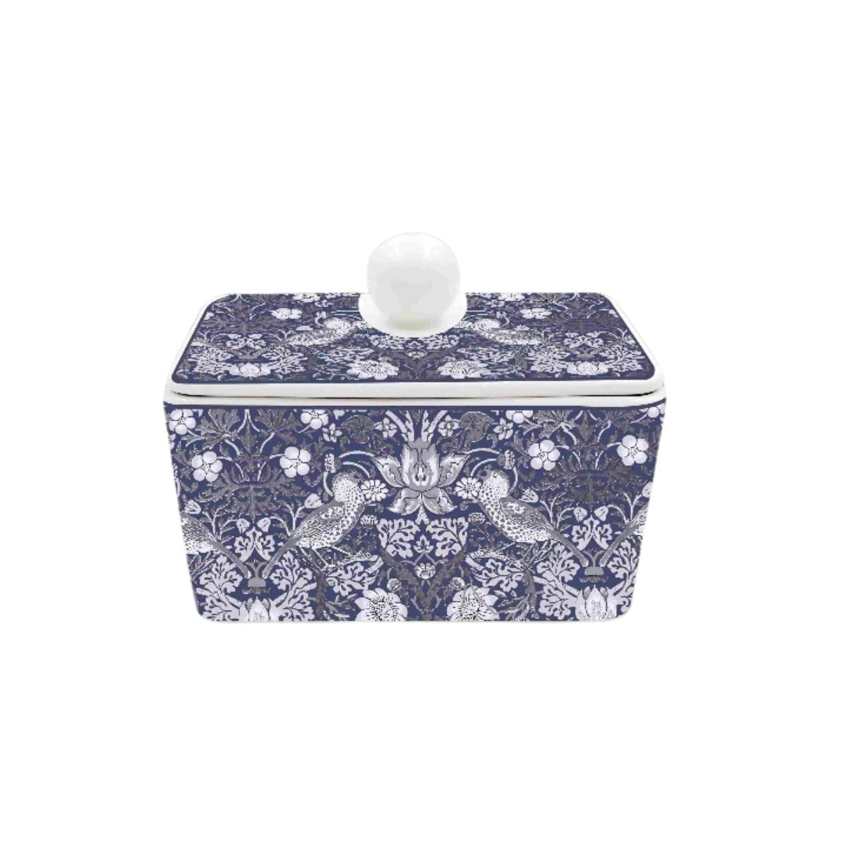 Heritage William Morris Strawberry Thief Butter Dish Blue | Minimax