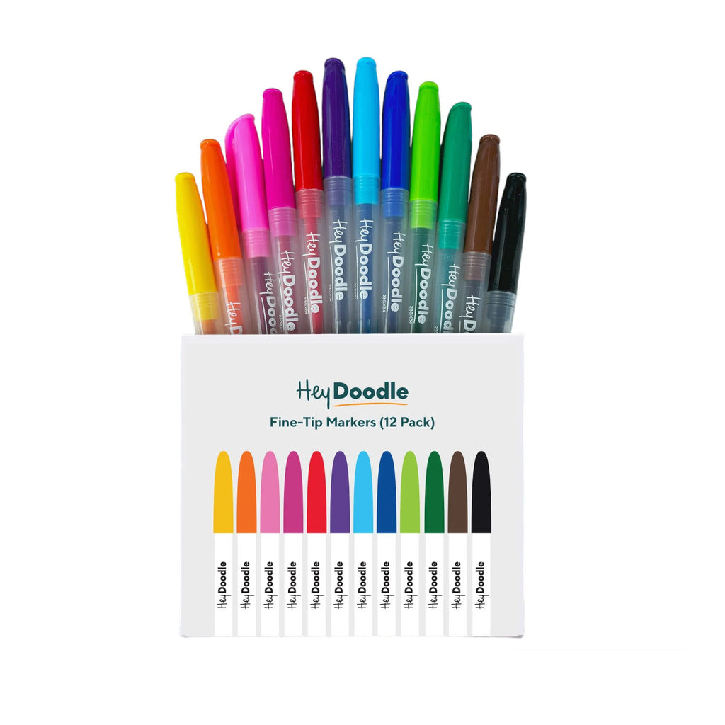 HeyDoodle Fine Tip Pens Set of 12 | Minimax