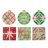 Gala Holly Jolly Ceramic Coaster Assorted 10cm (price per item)