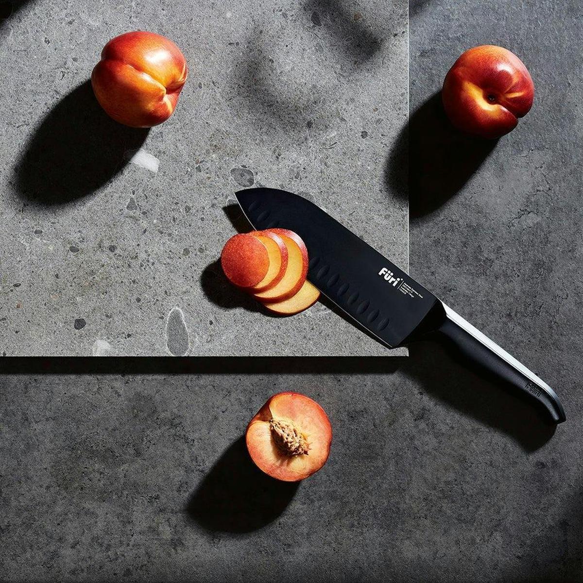 Furi Pro Jet Black East/West Santoku Knife 17cm
