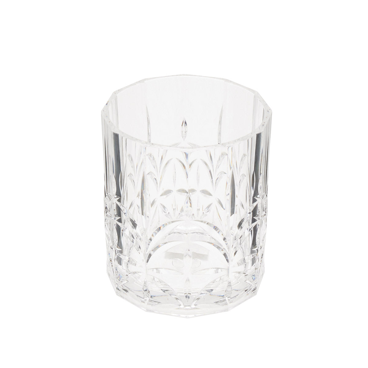 Saltwater unbreakable embossed 405ml DOF tumbler in clear finish, shown front on