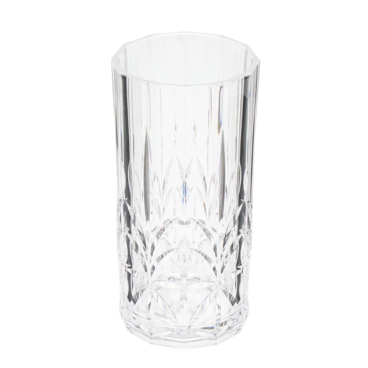 Saltwater embossed highball glass 560ml in clear finish, shown front on