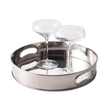 Casero Round Hammered Tray Silver 38cm