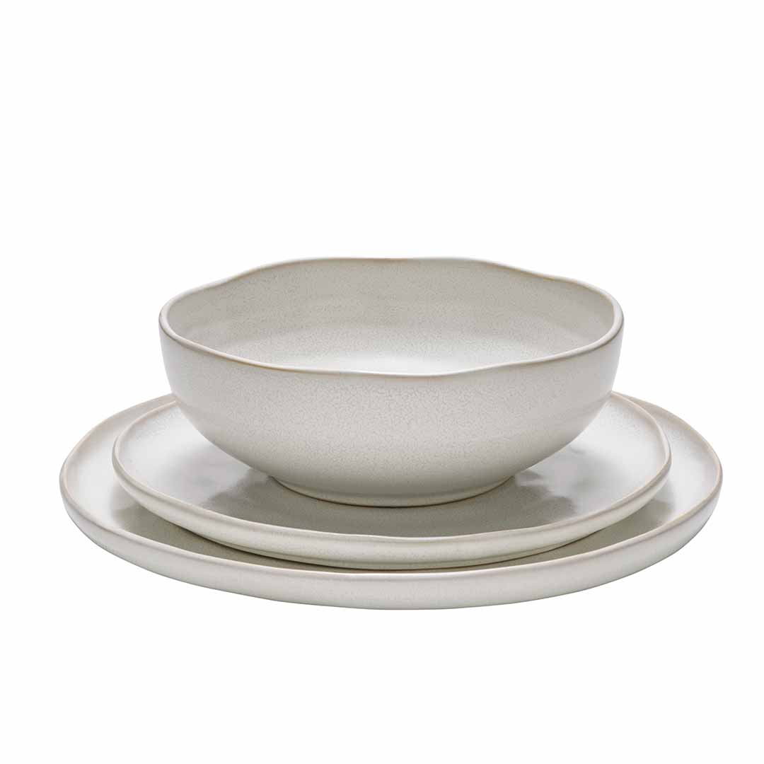 Casero Swirl Dinner Set Linen 12 Piece