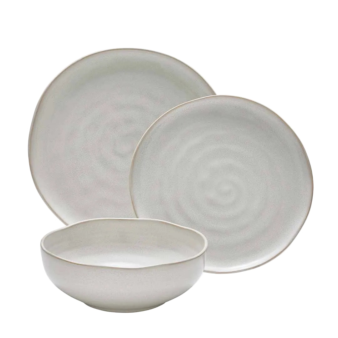 Casero Swirl Dinner Set Linen 12 Piece