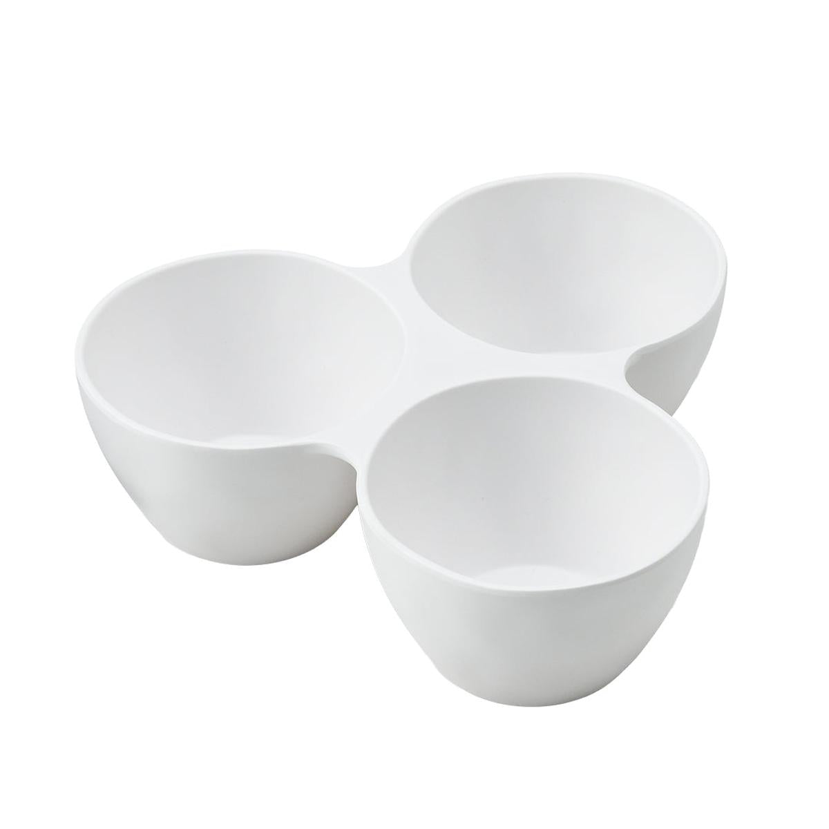 Saltwater Classic Melamine Tri Serving Bowl Linen 23cm