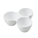 Saltwater Classic Melamine Tri Serving Bowl Linen 23cm