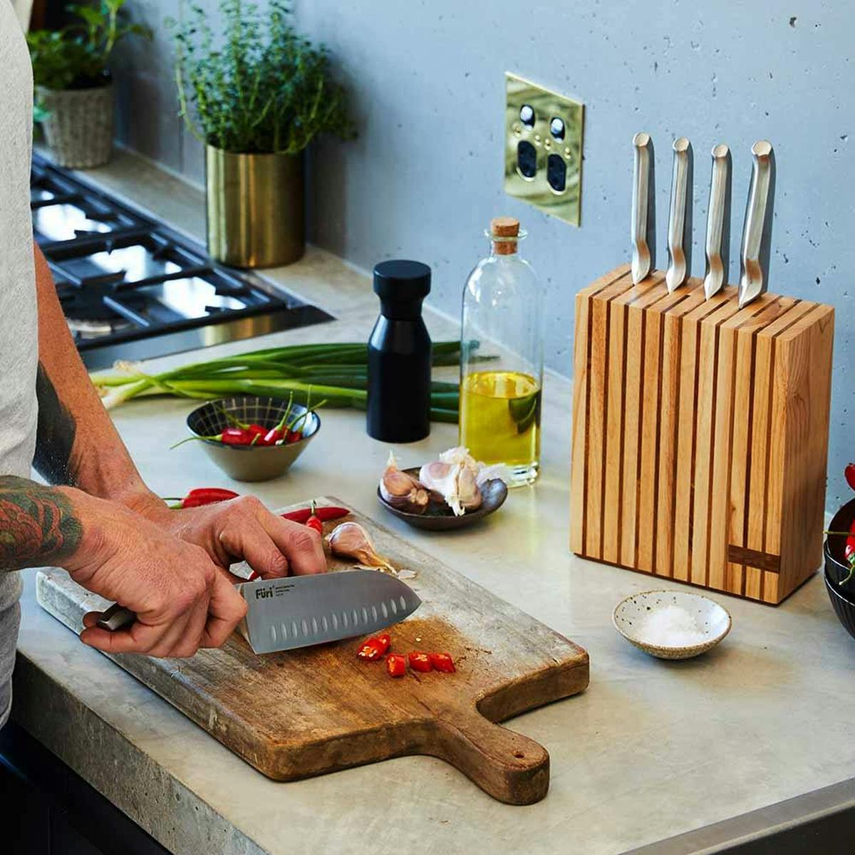 Furi Pro Wood Knife Block Set 7 Piece