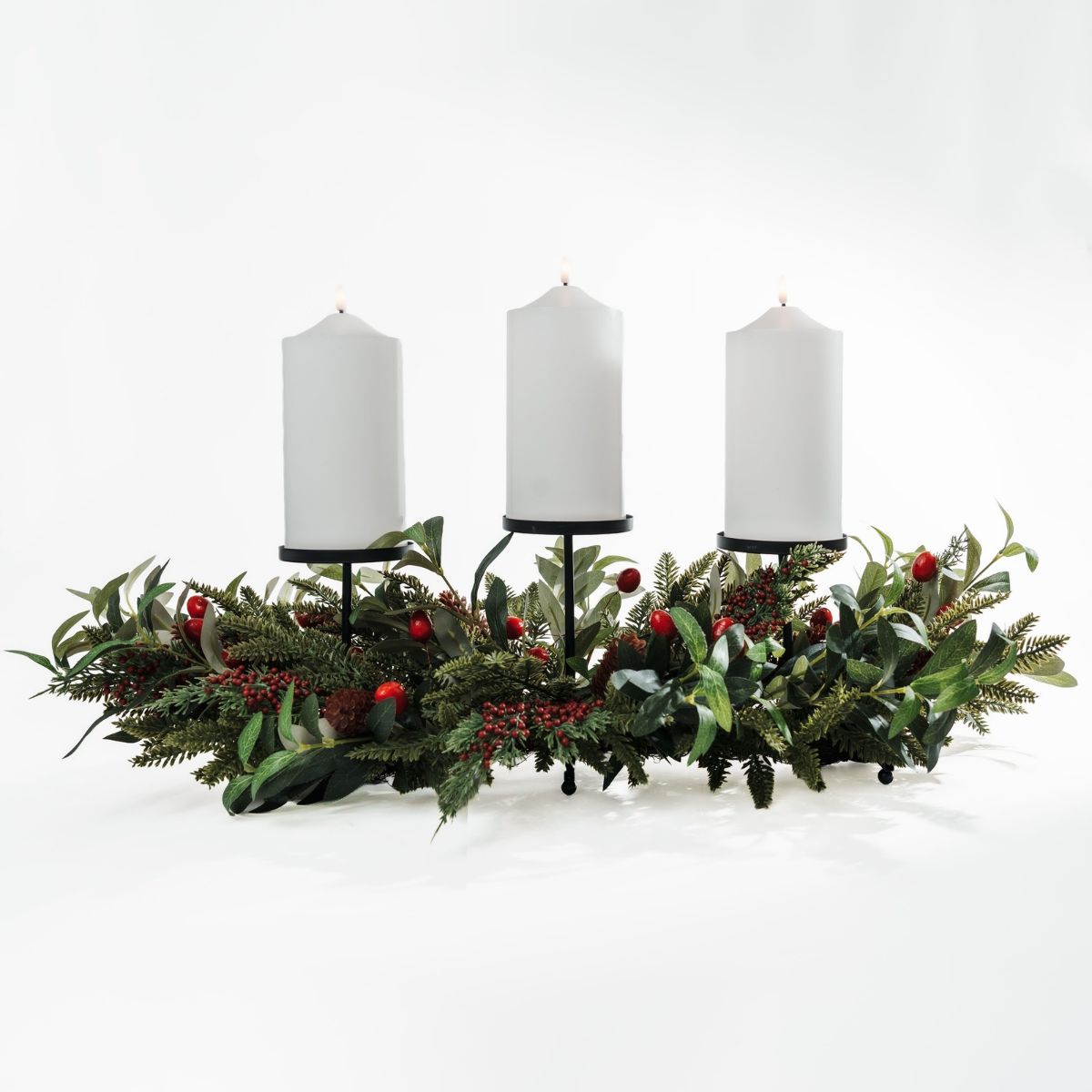 Noel Pine Olive Berry Candle Holder 80cm