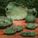 Bordallo Pinheiro Cinerária Double Leaf with Blue Bird | Minimax
