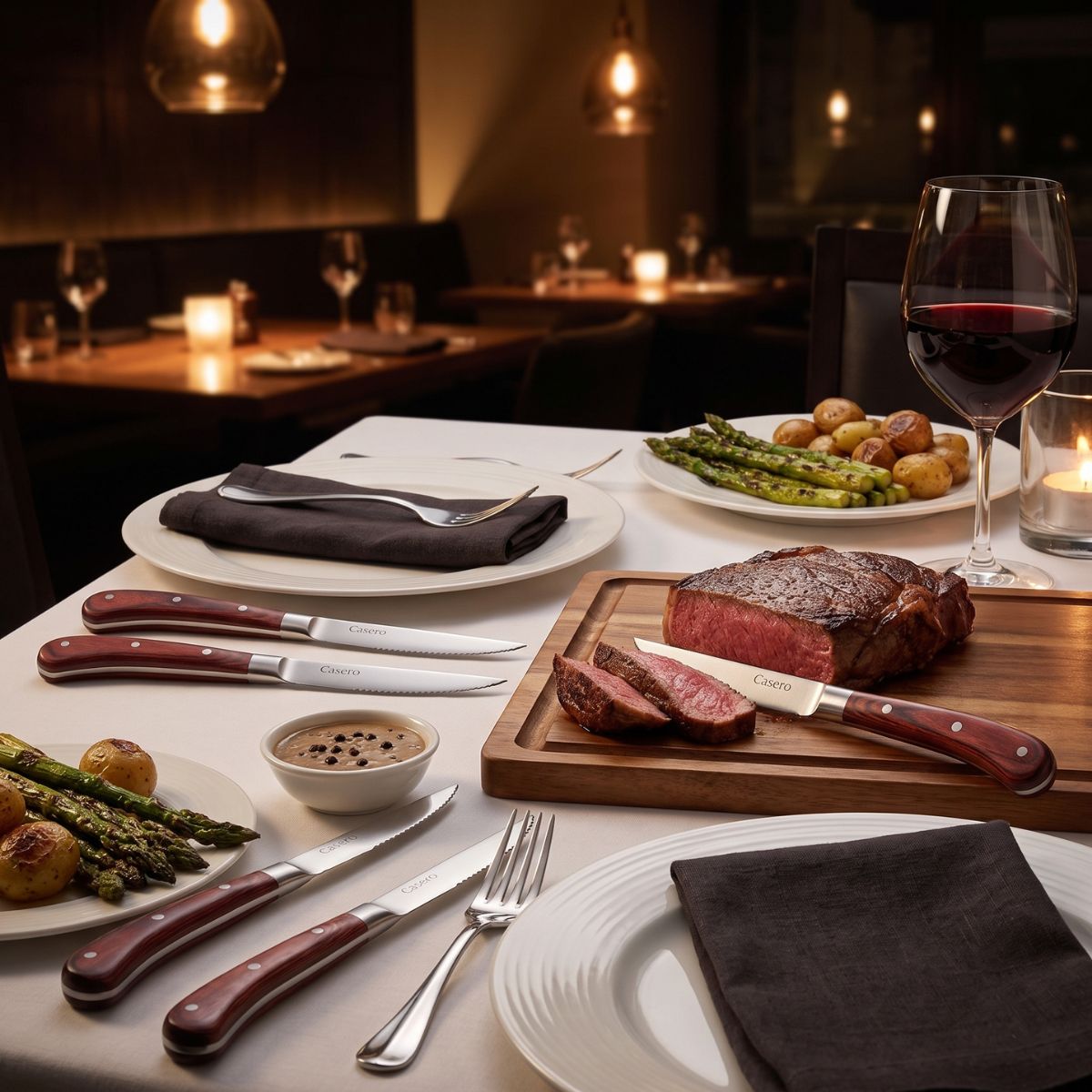 Casero Pakka Wood Steak Knife Set 4 Piece