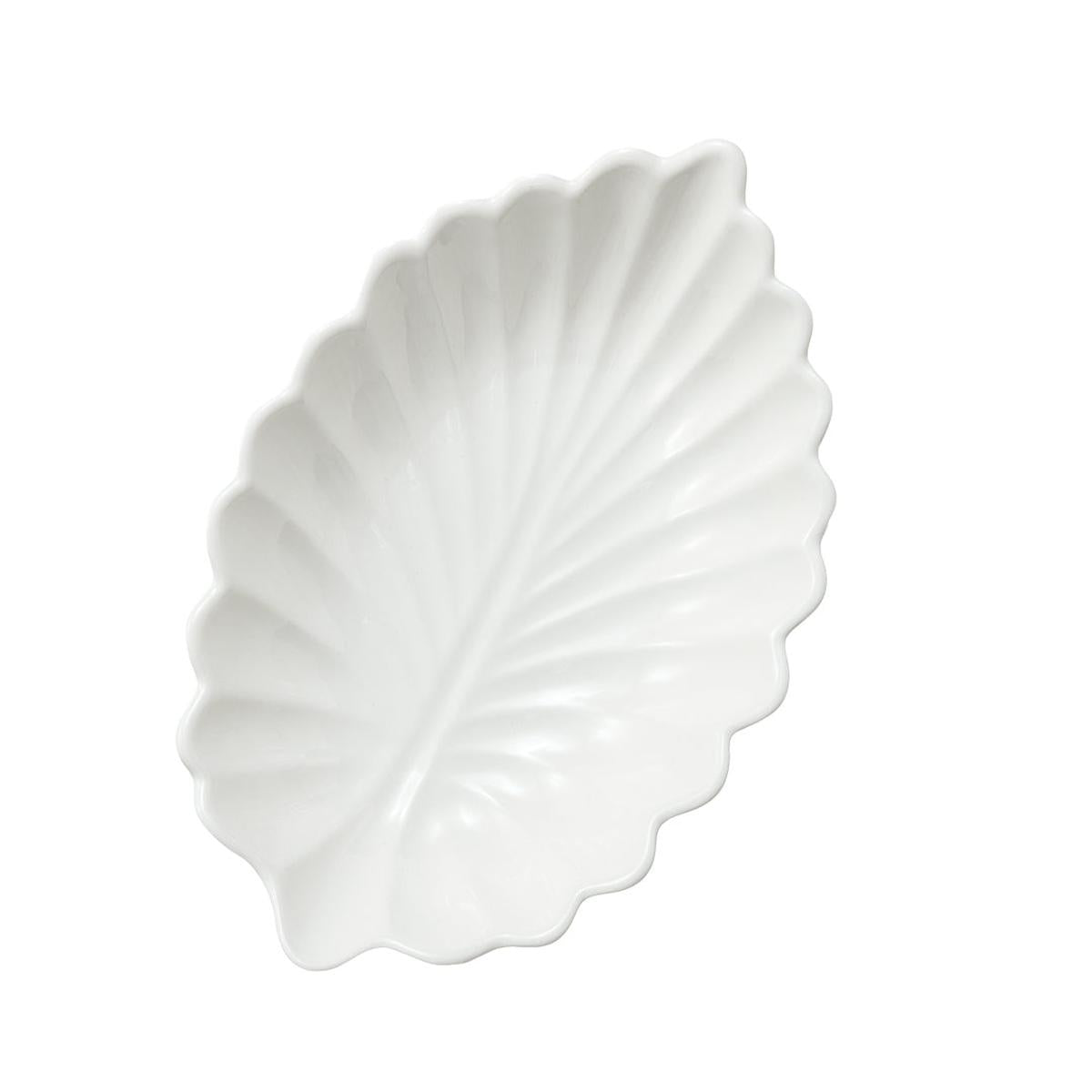 Casero Leaf Bowl White 54cm – large decorative ceramic bowl in elegant leaf shape, perfect as a statement serving piece or centrepiece.