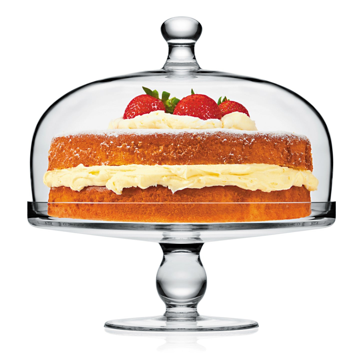 Casero Verre Glass Cake Stand with Dome 28cm