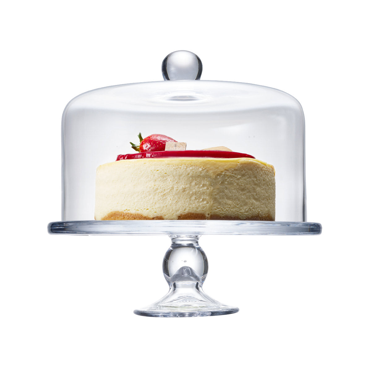 Casero Verre Glass Cake Stand with Dome 28cm | Minimax