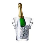 Casero Verre Glass Ice Bucket 19cm holding ice and a champagne bottle in clear flared design