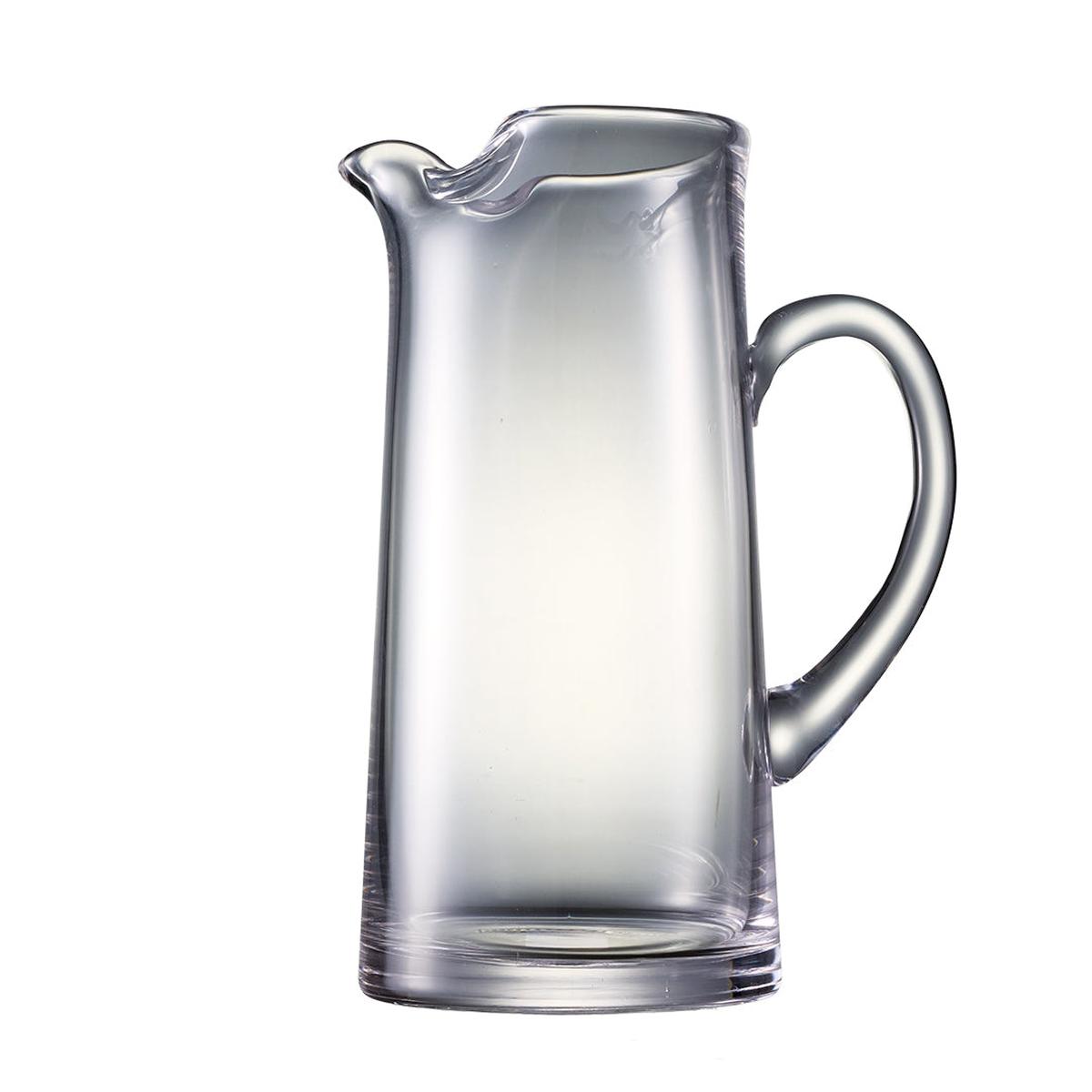 Casero Verre Glass Pitcher 1.7L featuring clear cylindrical design with curved handle and spout