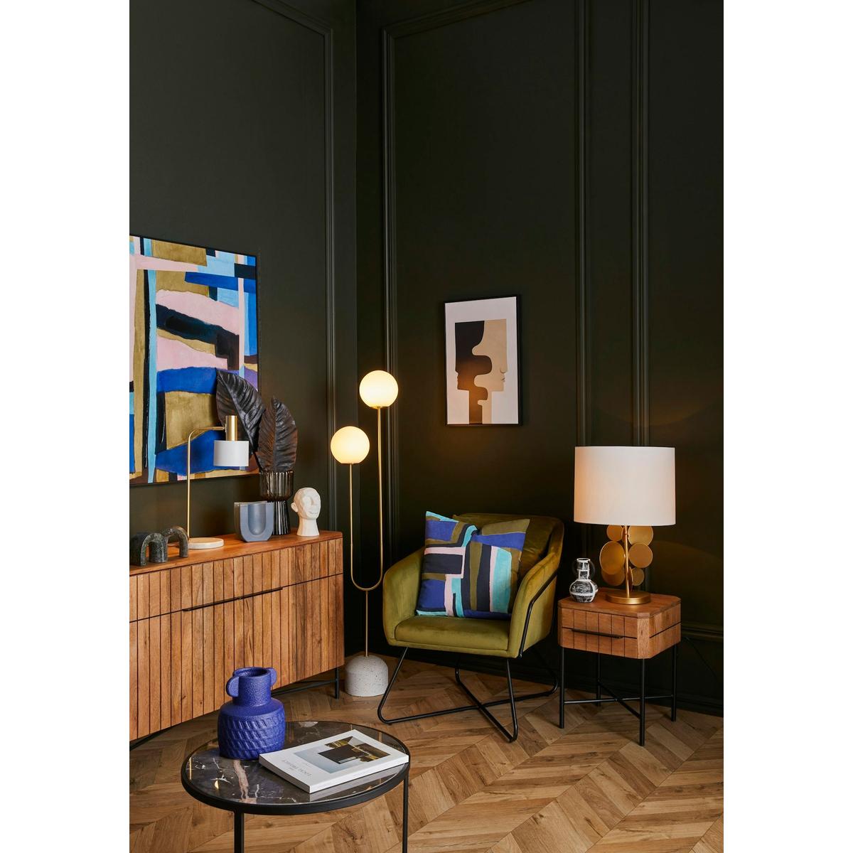 Amalfi Tivoli Floor Lamp White & Gold 32x20x150cm