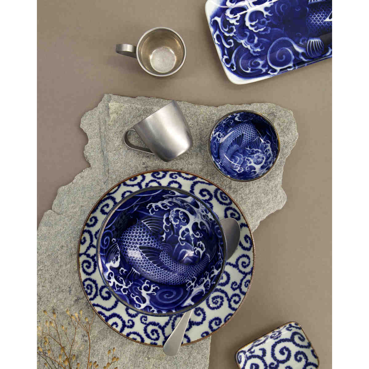 Tokyo Design Japonism Tayo Bowl Blue Carp 14cm