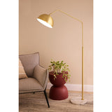Amalfi Maine Floor Lamp Gold & White 80x28x153.5cm