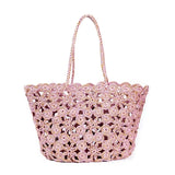 French Bazaar Jane Crochet Basket Tea Rose/Gold | Minimax