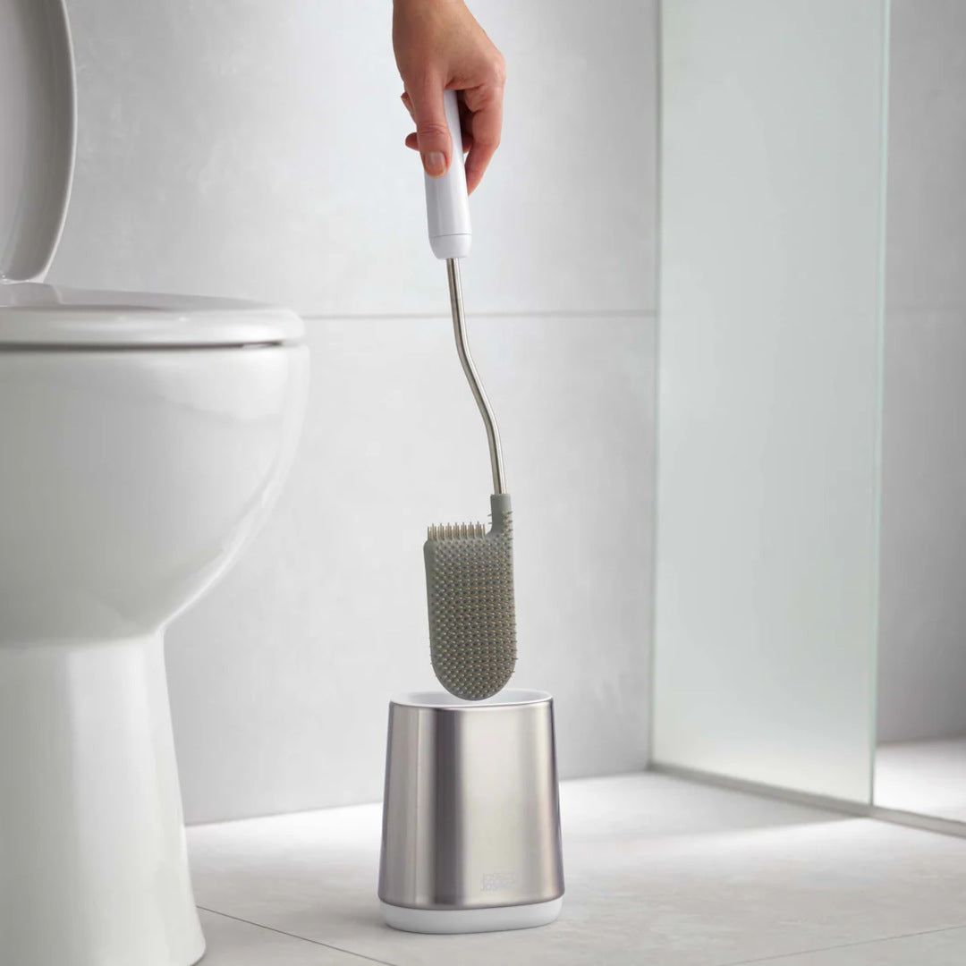 Slim, hygienic design with drip-free storage in stainless steel holder