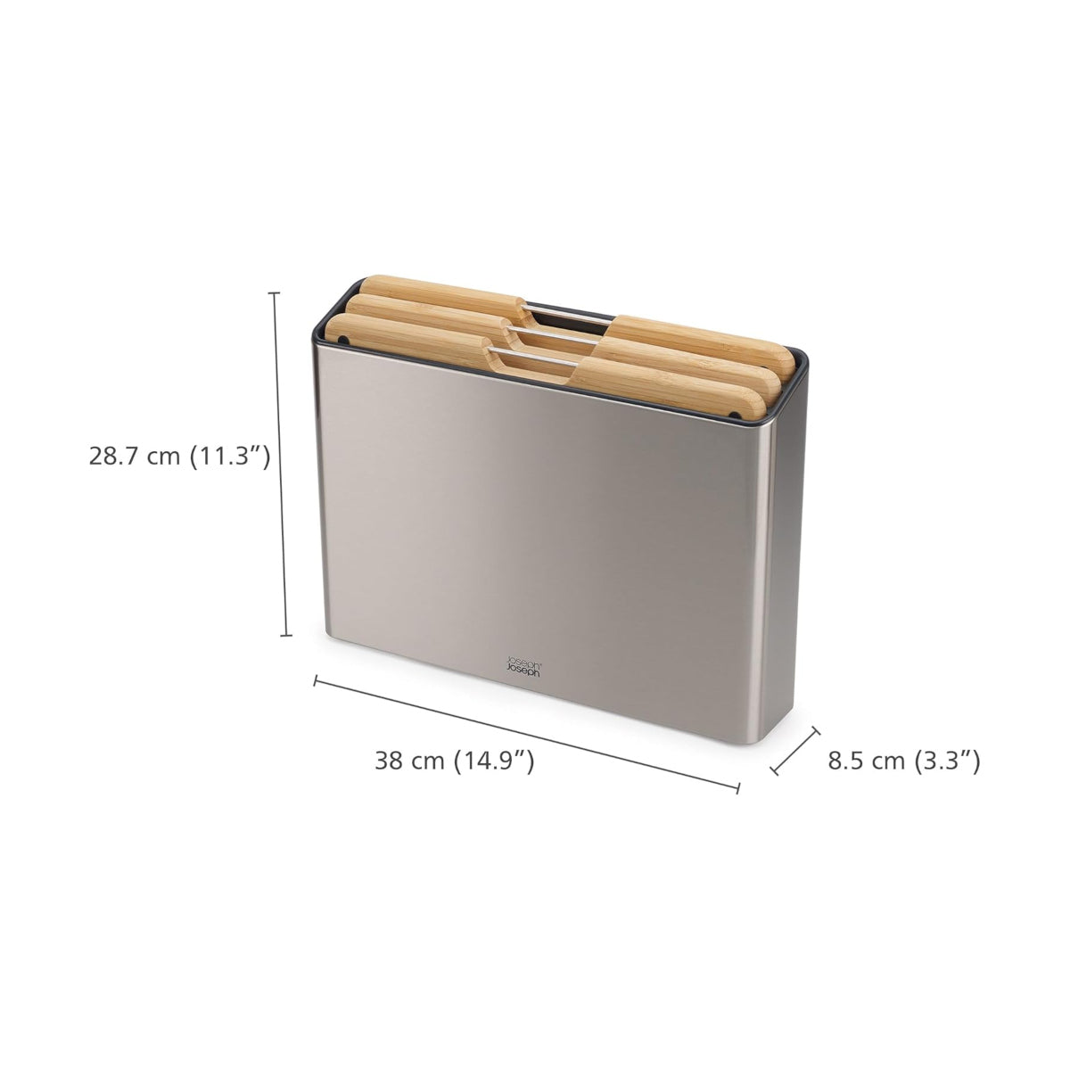 Joseph Joseph Folio 3 Piece Bamboo Board Set with dimensions 38 x 28.7 x 8.5 cm