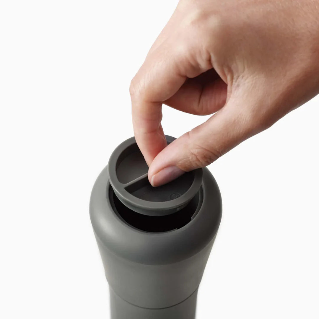 Easy-fill design showing the mill opened for refilling contents