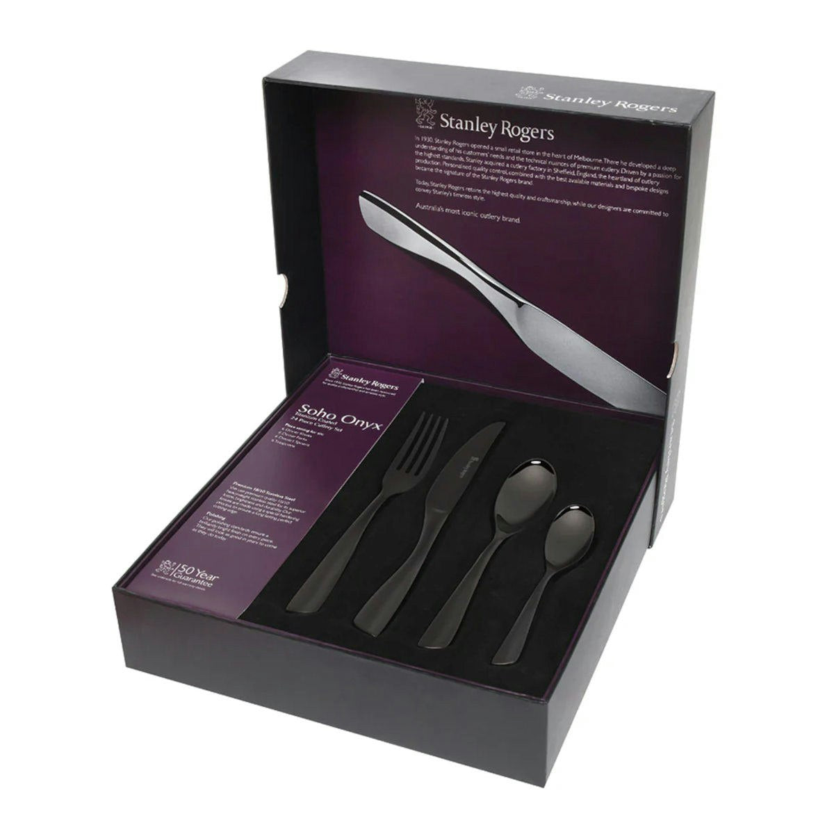 Stanley Rogers Chelsea Onyx 24 Piece Cutlery Set