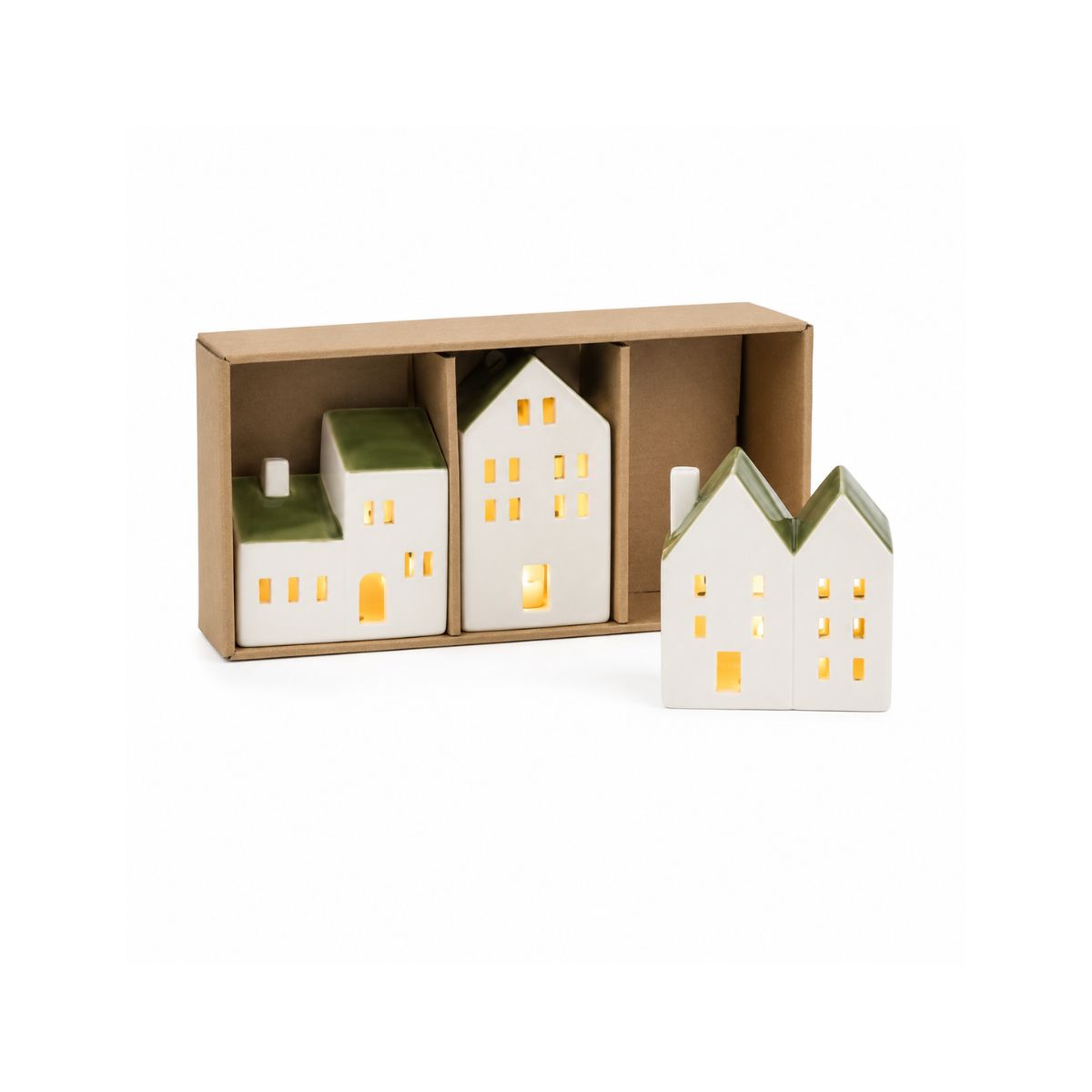 Mediterranean Market Lucia Green/Natural LED House Trio