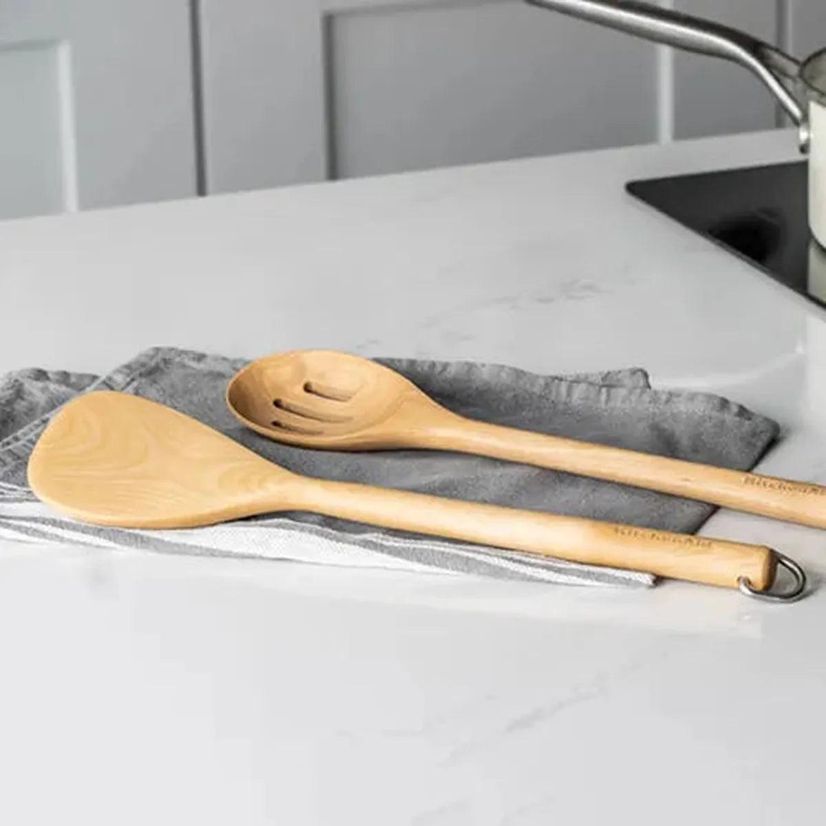 KitchenAid Birchwood Solid Turner | Minimax - on the kitchen counter