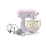 KitchenAid Artisan mixer with included attachments including whisk, beater and dough hook