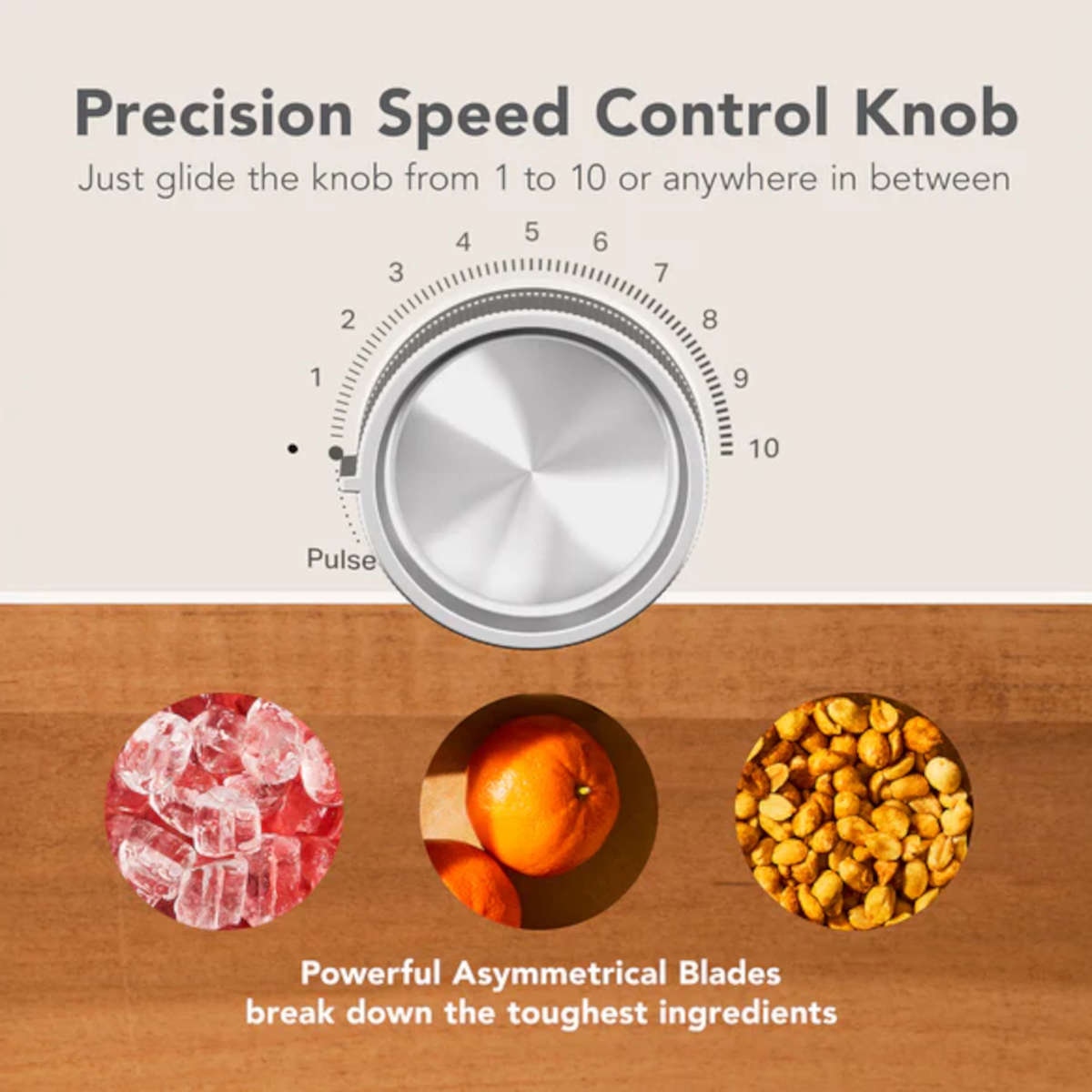 KitchenAid K200 Pure Power Blender Empire Red – Control knob close-up with speed settings