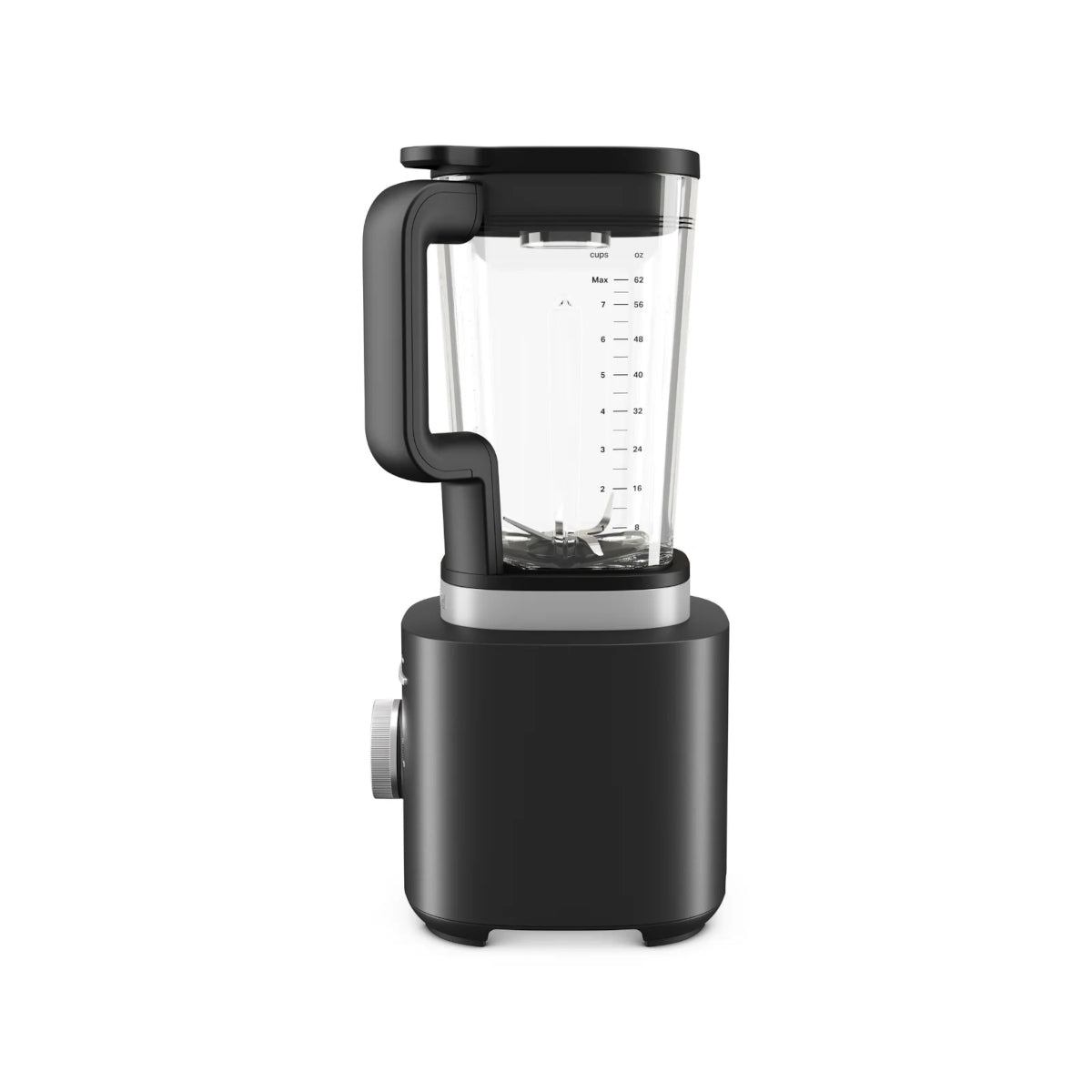 KitchenAid Pure Power Blender with 1.75L glass jar in Matte Black, side profile view.