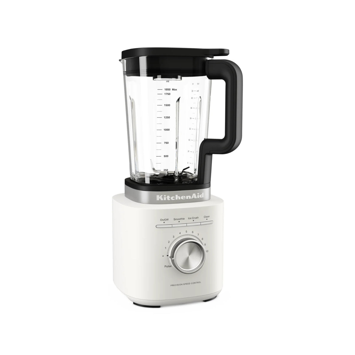 KitchenAid Pure Power Blender with 1.75L glass jar in Porcelain White, front three-quarter view.