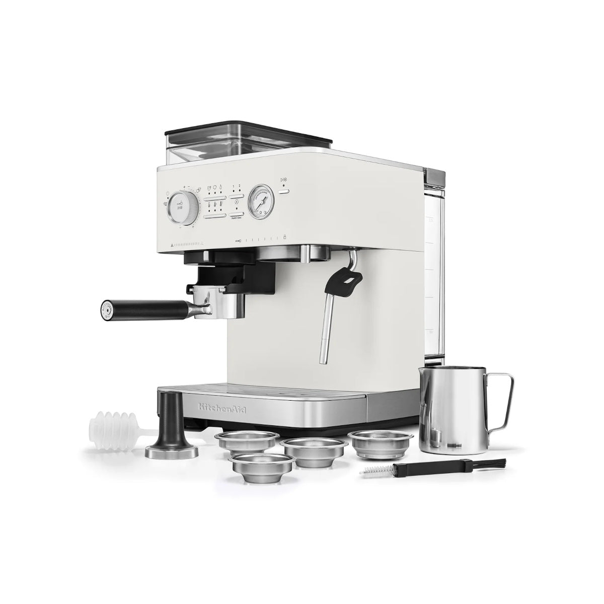 KitchenAid Semi Automatic Espresso Machine with Grinder White | Minimax